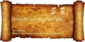 Soltész Richárd névjegykártya